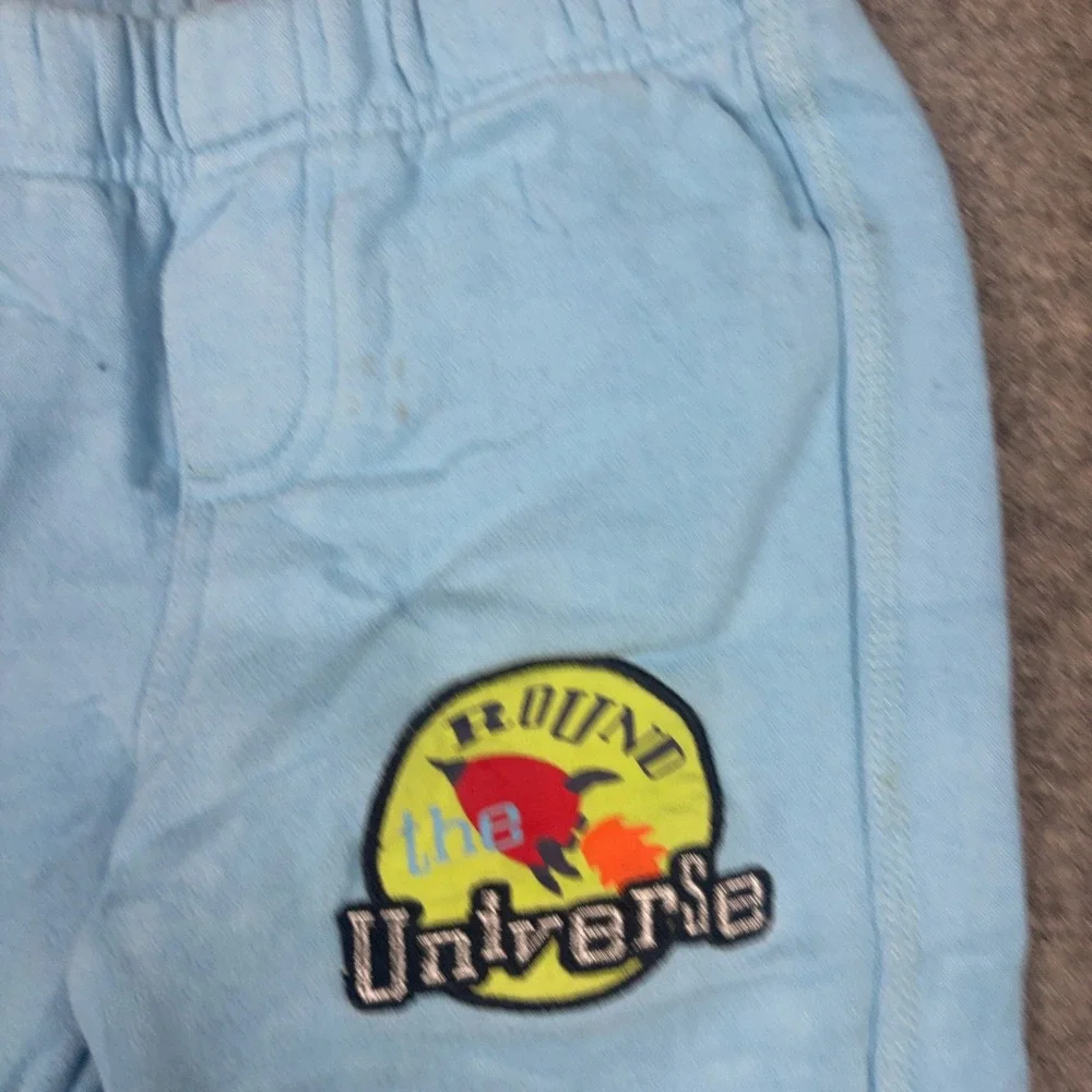Flapdoodles‎ Sweatpants Baby 18M Blue Round The Universe Space Rocket Planet